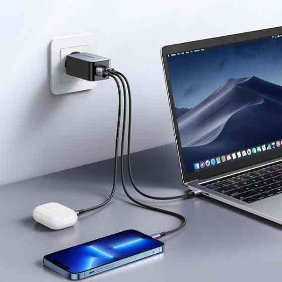 Зарядний пристрій 3xUSB 65W GaN (2хUSB-C+USB-A) CD244 Сірий Ugreen (10335) Киев