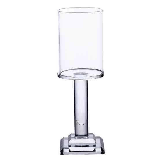 Декоративный стеклянный подсвечник на ножке 20 см Киев