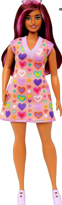 Лялька Barbie Fashionistas 207 із сукнею-светром із принтом сердечка. Київ - фото 4