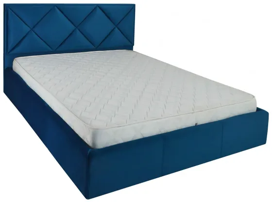 Кровать Двуспальная Leeds VIP 160 х 190 см Missoni 017 С дополнительной металлической цельносварной рамой Синий Киев