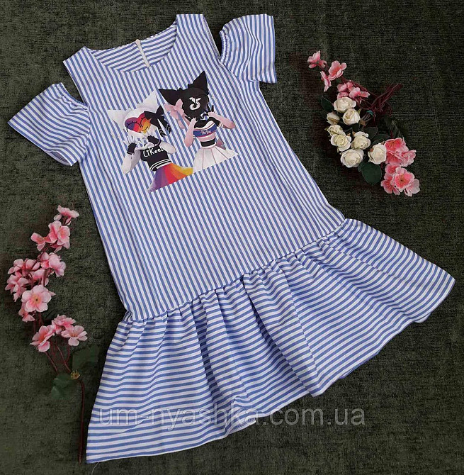 Сукня з відкритими плечами "Тік-Ток-Лайки" 128-134 Кривий Ріг - фото 1