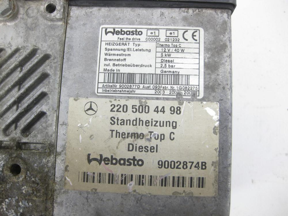 Mercedes-Benz  A2205004498 Автономний обігрівач Webasto Thermo Top C S-class short W220 S-class long V220 Одеса - фото 5