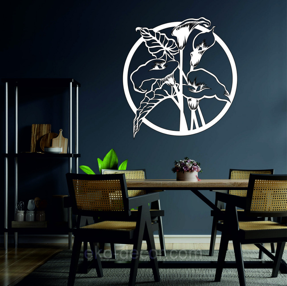 Декоративне настінне Панно «Лілії» Декор на стіну 50*46 см, Білий Київ - фото 2