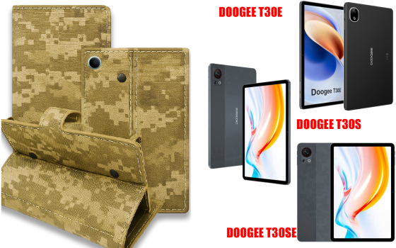 Книга-трансформер для планшета Doogee T30E, T30S, T30Se, цвет Black Pixel Киев