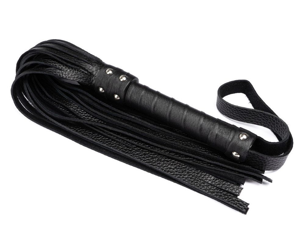 Флогер з натуральної шкіри Flirty Leather - Black, BG-00005 Sex Aura Київ - фото 3
