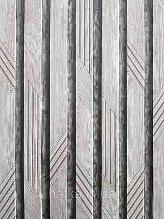 Обои виниловые на флизелине метровые Sintra Edelina полосы под стеновую панель коричневые с серым Киев