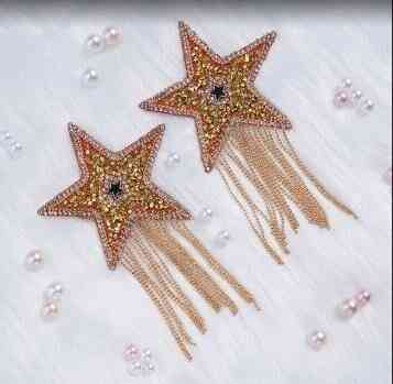 Пэстис-звезды с бахромой JSY Nipple Sticker RT236112 Gold, стикеры Sex Aura Киев