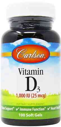 Витамин D3 для костей Carlson Vitamin D3 1000 МЕ 100 гел капс Киев
