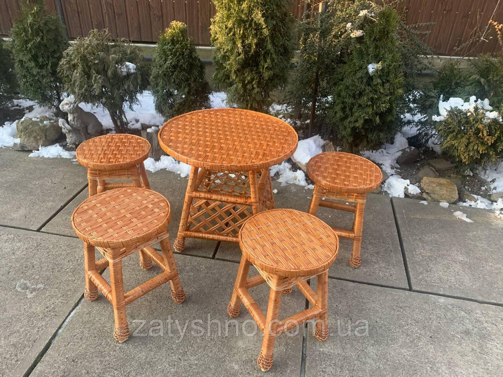 Мебель плетеная с 4 табуретками и круглым столом Киев - изображение 5