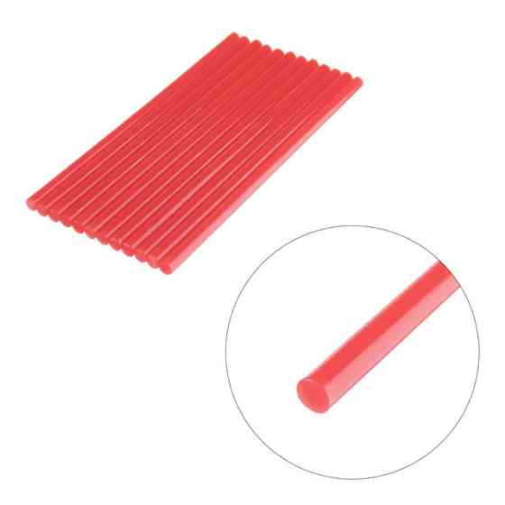 Комплект клейових стрижнів червоних, 7,4×200 мм, 12 шт. INTERTOOL RT-1044 Київ