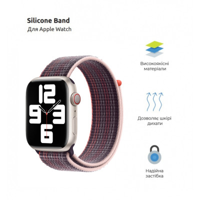 Ремешок для смарт-часов Armorstandart Nylon Band для Apple Watch 49/46/45/44/42 (Series 1-3) Berry Purple (ARM74213) Винница - изображение 2