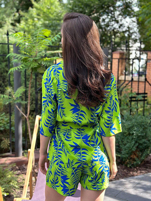 Костюм жіночий літній штапель-шовк Зелений XL-2XL Харків - фото 4