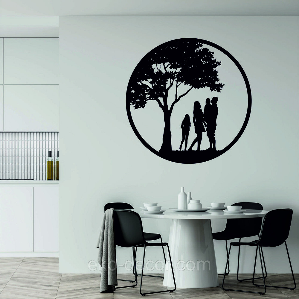 Декоративное настенное Панно «Семья», Декор на стену 90*90 см, Черный Киев - изображение 2