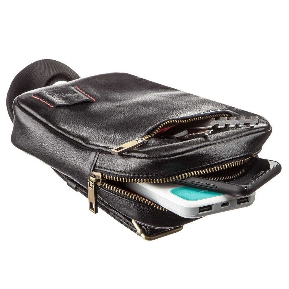 Мужская кожаная сумка SHVIGEL 19102 Черная Киев - изображение 3