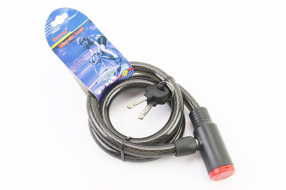 Замок протиугінний тросовий 1000х15мм під ключ, TY403 Київ - фото 1