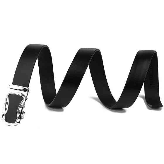 Ремень мужской с пряжкой автомат с черной вставкой Vintage 20254 Черный Киев