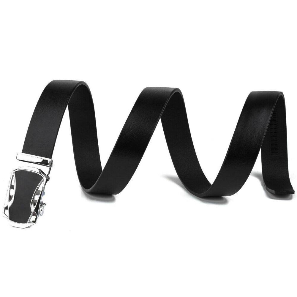 Ремень мужской с пряжкой автомат с черной вставкой Vintage 20254 Черный Киев - изображение 2