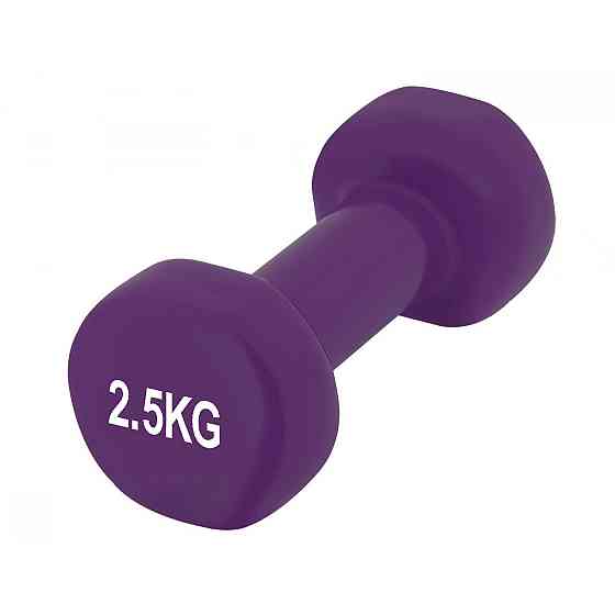 Гантелі вінілові PowerPlay 4125 Achilles 2*2.5 кг. Фіолетові (пара - 2шт.) + Резинка для фітнесу 7,5 Каменское