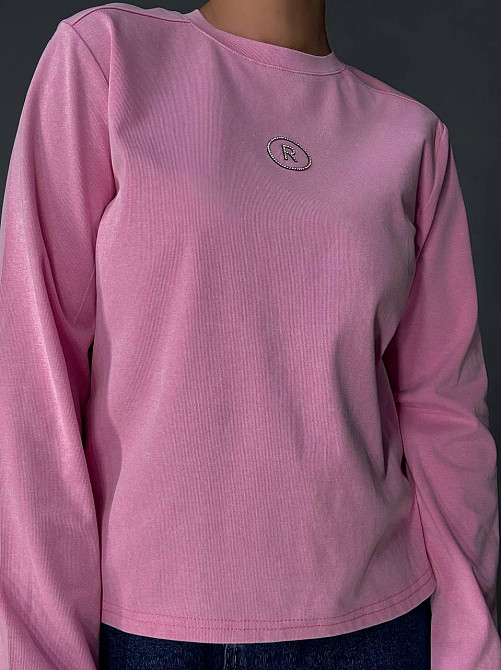 Лонгслив женский A-N 2517-5 трикотажный варка тай-дай с камешками 