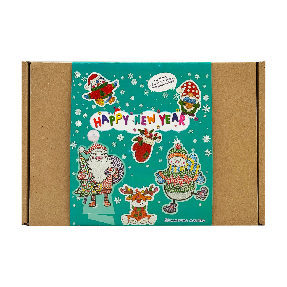 Набір для творчості зі стразами "Happy New Year" 187127, 12 наліпок Вінниця - фото 1