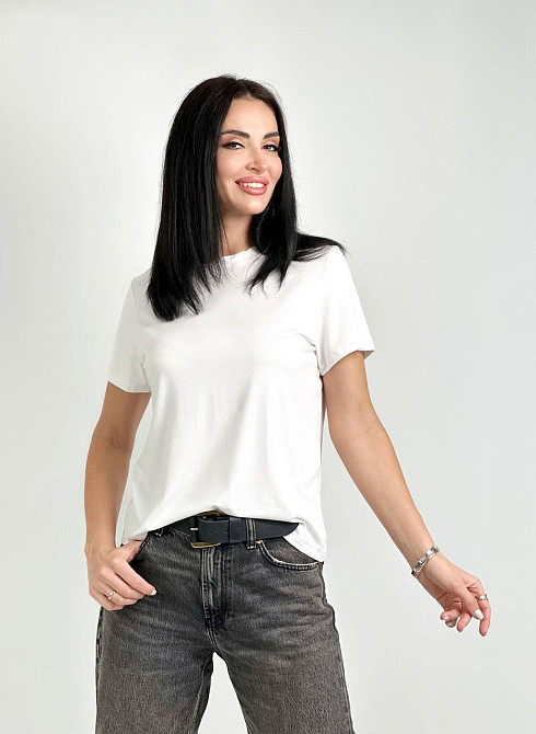 Жіноча футболка "Zefir" трикотаж оптом | Розпродаж моделі Білий, 46-48 Київ - фото 1