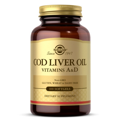 Вітамін Solgar Вітаміни A і D з печінки норвезької тріски, Cod Liver Oil &amp; (SOL00940) Вінниця - фото 1