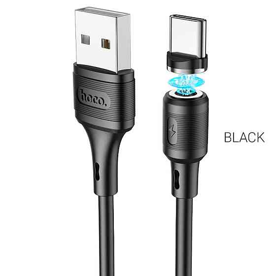 Кабель HOCO X52 USB to Type-C 3A, 1m, PVC, PVC connectors, magnetic, Black Київ