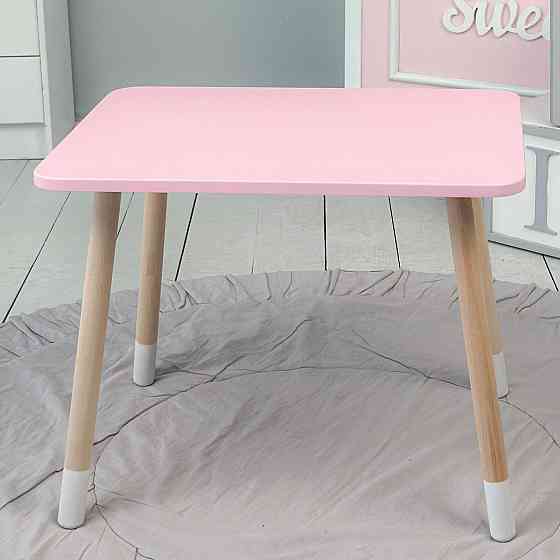 Дитячий прямокутний столик 46х60х45, стіл для дитячої кімнати, рожевий Київ
