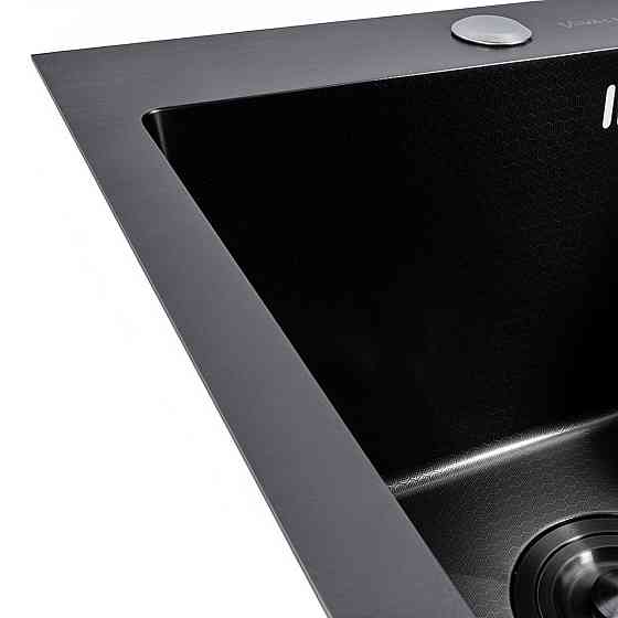 Кухонна мийка з нержавіючої стал чорна DECOR VALESO Handmade Коломыя