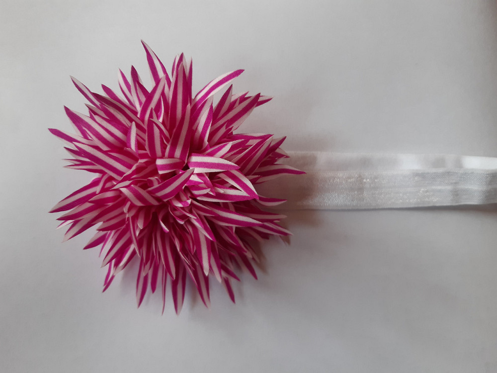 Повязка малиновая детская с цветком - размер цветка около 9см, окружность 34-46см Киев - изображение 1