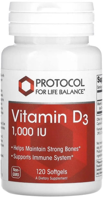 Витамин Д3 Protocol for Life Balance Vitamin D3 1000 МЕ 120 капс Киев - изображение 1