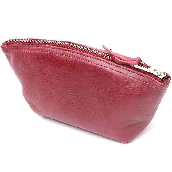 Удобная женская кожаная косметичка GRANDE PELLE 16792 Бордовый Киев