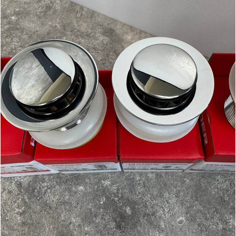 Донный клапан для раковины Koer PW-09-01 1 1/4'' с переливом автоматический СLICK-СLACK (Цвет хром) (KR5796) Киев - изображение 2