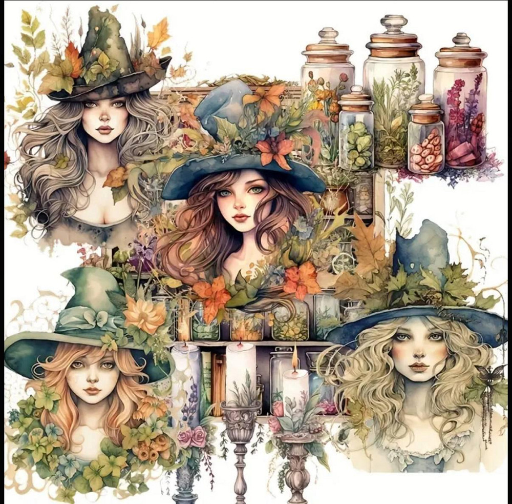 Набір вінтажних стікерів Зілля та магія – 40 шт Київ - фото 1