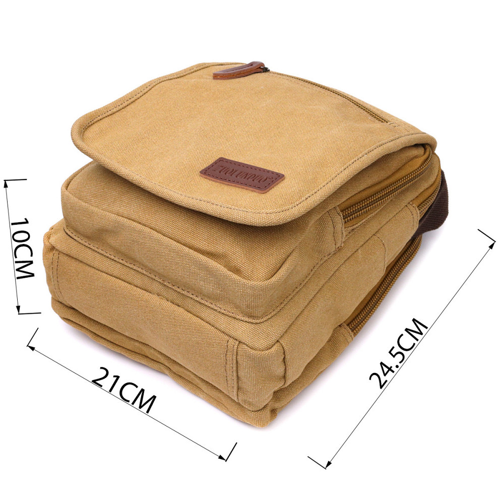 Чоловіча сумка листоноша на плече із щільного текстилю Vintage 22229 Пісочний Київ - фото 9