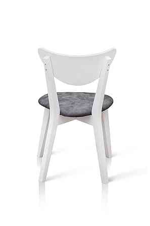Стілець Лукас м'який, білий/сіра тканина Киев