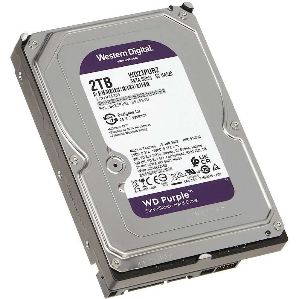 HDD 2TB, 5400rpm, WD Purple, 256M, SATA III (WD23PURZ) Винница - изображение 3