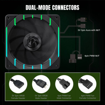 Кулер для корпуса Gamemax Tornado T12 ARGB-R Винница - изображение 3