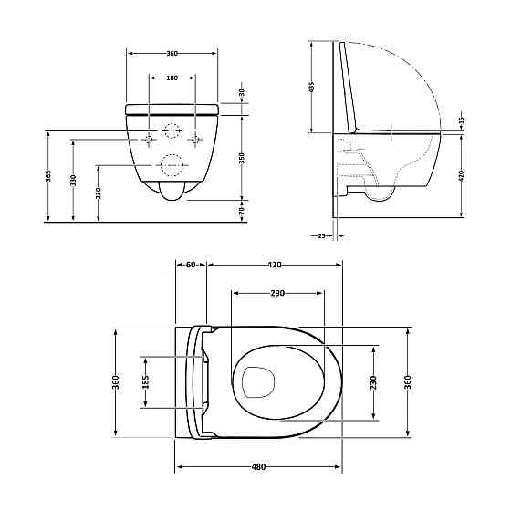 Унітаз підвісний Qtap Jay безобідковий Ultra Quiet із сидінням Soft-close QT07335177W Київ