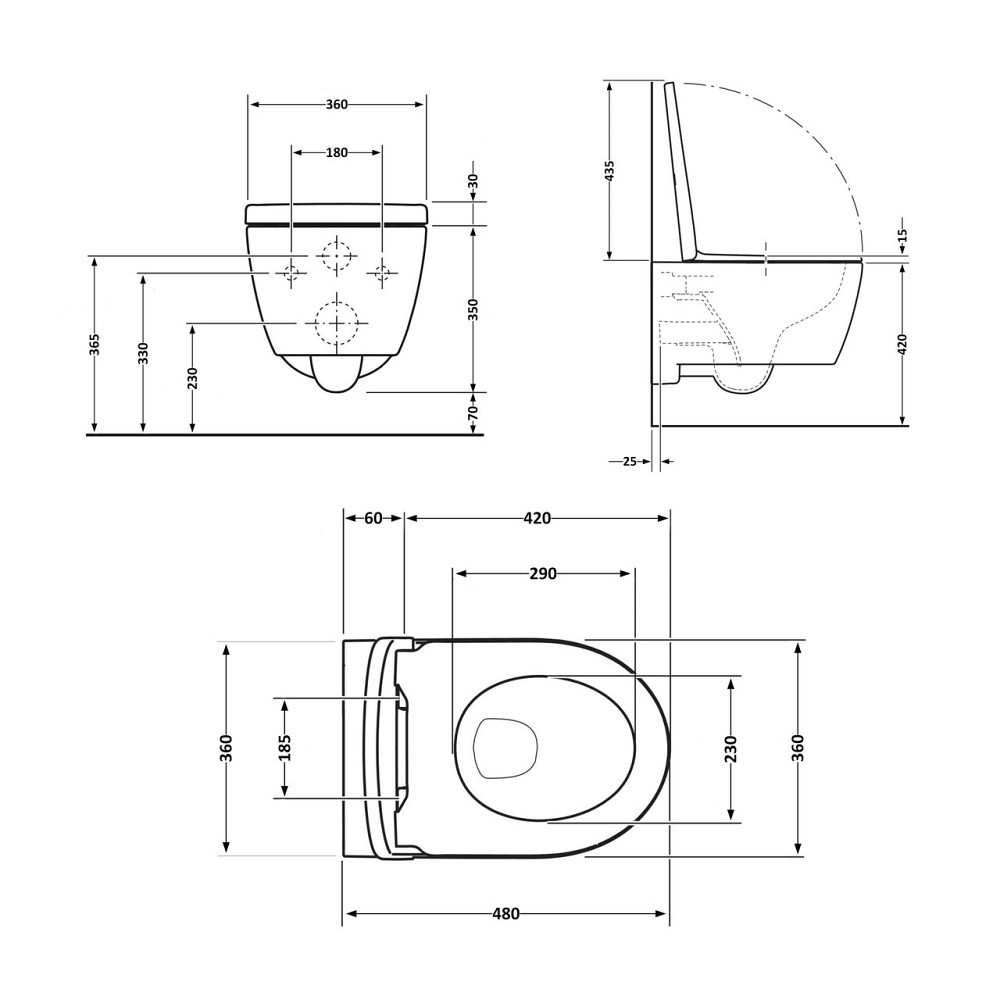 Унітаз підвісний Qtap Jay безобідковий Ultra Quiet із сидінням Soft-close QT07335177W Київ - фото 2