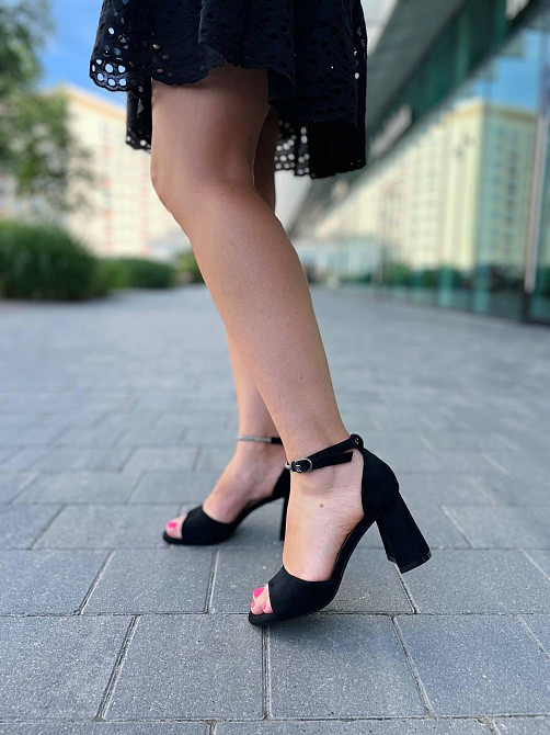 Meideli Босоніжки жіночі чорні MEIDELI L8902-28 літні, еко-замша / Модні босоніжки на підборах Коломыя - изображение 2