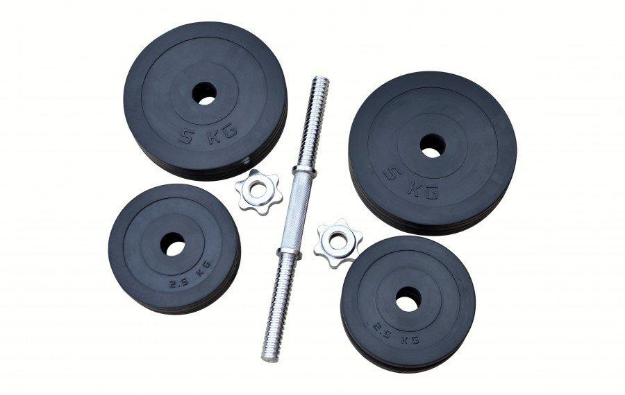 Гантель обгумована набірна Одна на 16 кг Гантелі, гирі, штанги та диски металеві Київ - фото 9