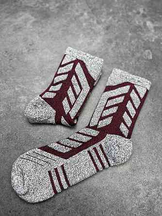 Чоловічі спортивні шкарпетки Thermal сірі з бордовими вставками Київ