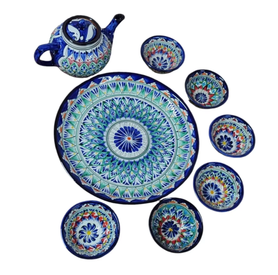 Чайный сервиз посуды и ляган 8 предметов (Синий) Киев