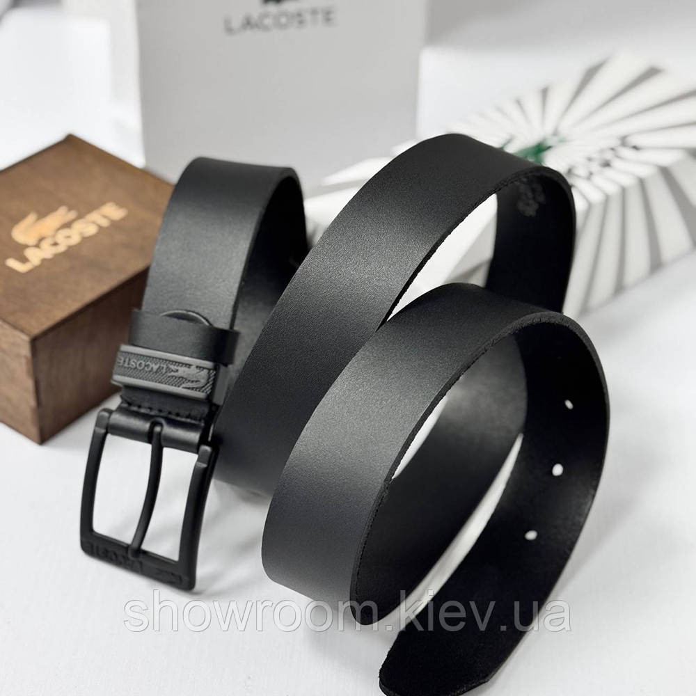 Чоловічий ремінь Lacoste з натуральної шкіри (986-1) Київ - фото 3