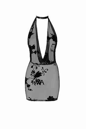 Сукня Noir Handmade F313 Mythos, S, black, прозора, міні, відкрита спина, декор зі стразів Sex Aura Київ