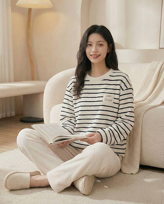 Жіноча тепла плюшева піжама двійка: кофта і штани Одеса - фото 2