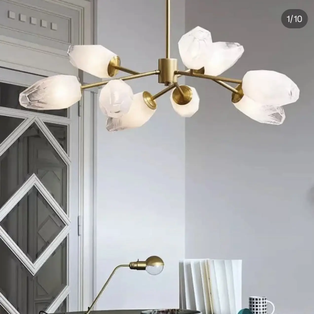 Світлодіодна люстра Сучасна 8616 (Золотиста) на 6 плафонів Київ - фото 1