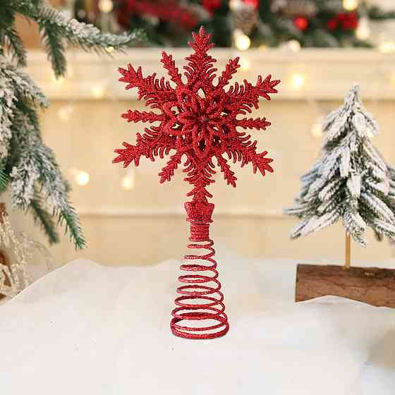 Верхушка для елки Звездочка с блестками 210 на 113 мм красный Киев