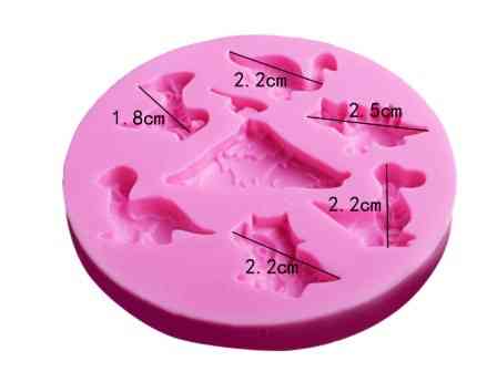 Молд силиконовый Динозавры 77 мм розовый Киев